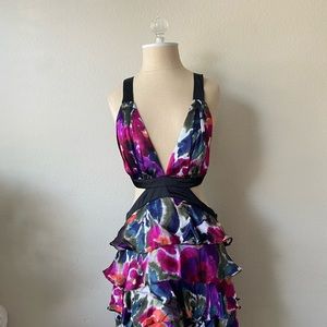 Ruffled cut out dress